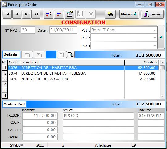 PPO Consigne